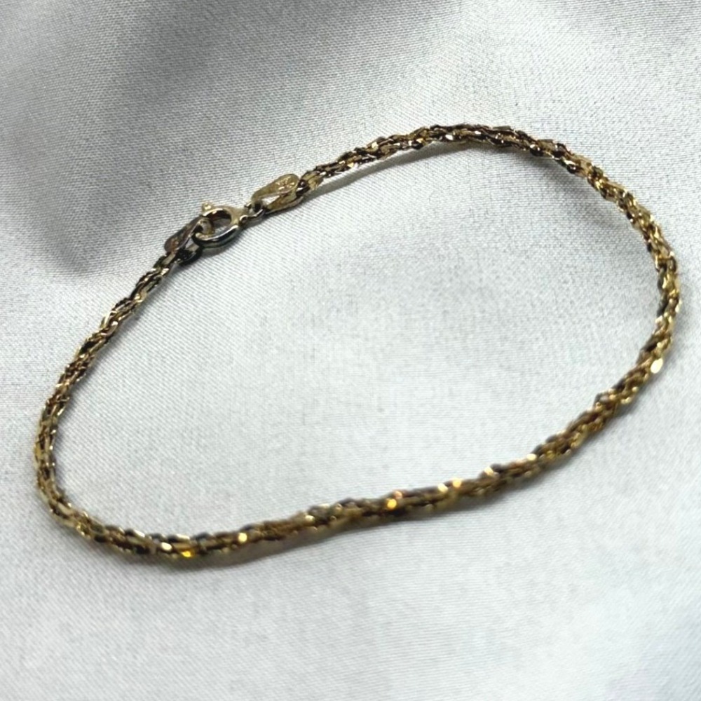 Unbranded Rope Chain Bracelet Womens 7in Gold Over Sterling Fair Tarnished Italy